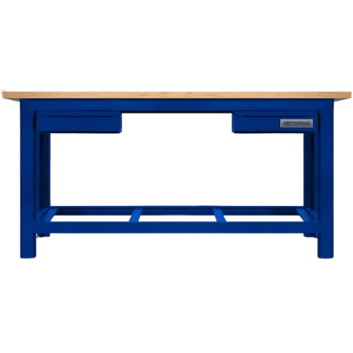 Bancada aberta com 02 gavetas e tampo de madeira pinus - RLL-210A
