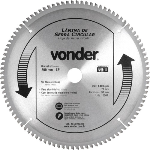 Disco de serra para alum�nio 300 x 30 mm 96 dentes