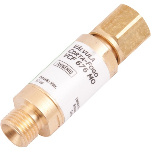 Válvula corta fogo oxigênio para maçarico - VCF 676 MO Válvula corta fogo oxigênio para maçarico - VCF 676 MO