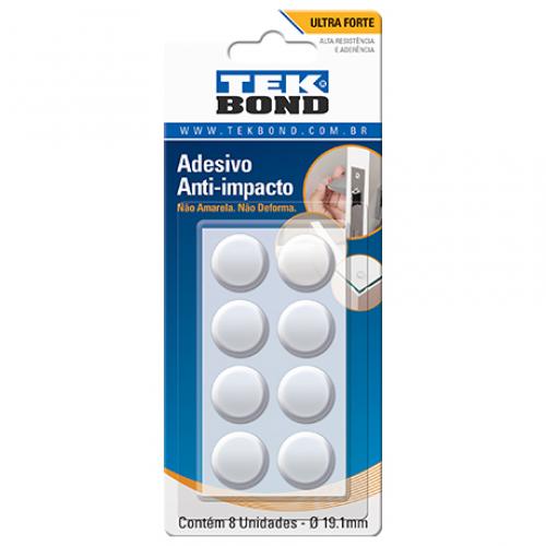 Protetor adesivo anti-impacto redondo 19,1 mm com 8 unidades Protetor adesivo anti-impacto redondo 19,1 mm com 8 unidades