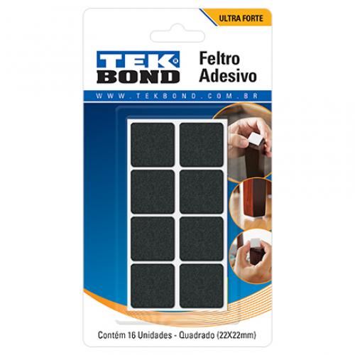 Feltro protetor adesivo quadrado 22 mm com 16 unidades Feltro protetor adesivo quadrado 22 mm com 16 unidades