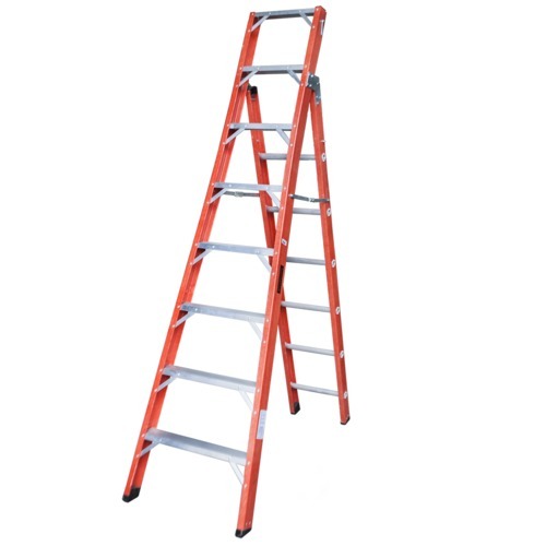 Escada de fibra de vidro 8 x 13 degraus 2,40 x 4,15 m modelo multiuso - FMU-8/13