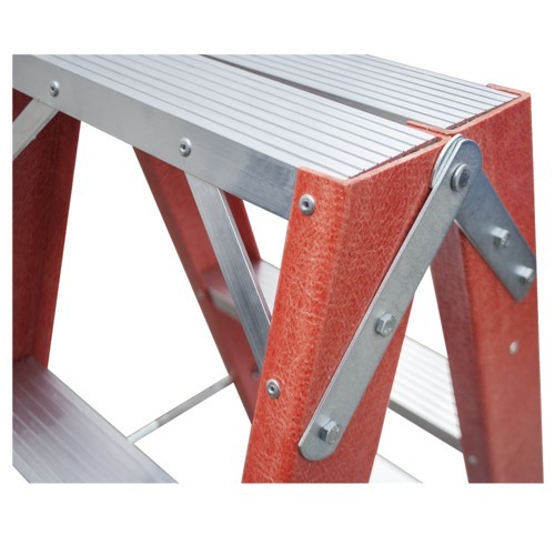 Escada tesoura dupla em fibra de vidro 12 degraus 3,60 m - ESC12360