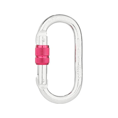Mosquetão oval em aço galvanizado com trava de rosca 5 peças Mosquetão oval em aço galvanizado com trava de rosca 5 peças