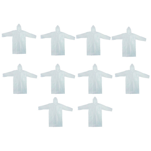 Kit 10 Capas de chuva descartáveis transparentes - B2W020 Kit 10 Capas de chuva descartáveis transparentes - B2W020