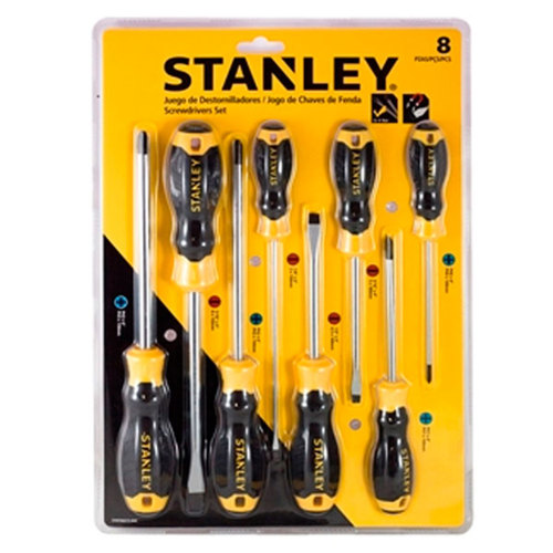 Jogo de chave de fenda e phillips com 8 peças Jogo de chave de fenda e phillips com 8 peças