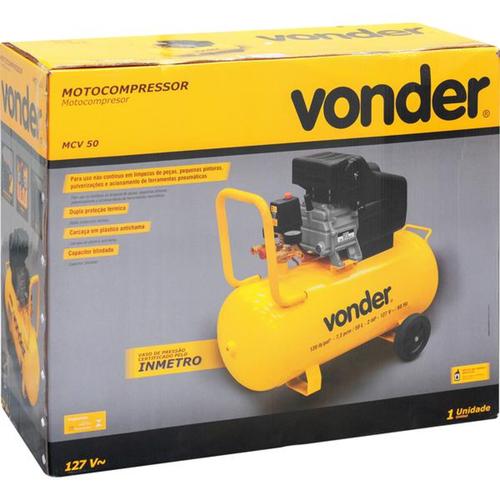 Compressor de ar 7,3 pés 50 litros 2 hp - MCV50 110V Compressor de ar 7,3 pés 50 litros 2 hp - MCV50 110V
