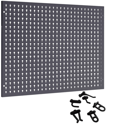 Painel para ferramentas metálico 725 x 575 mm com ganchos plásticos Painel para ferramentas metálico 725 x 575 mm com ganchos plásticos