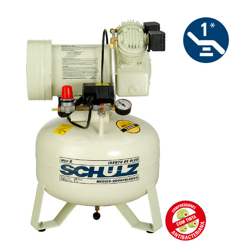 Compressor de ar odontol�gico 6 p�s 30 litros 1 hp - MSV6/30  110V