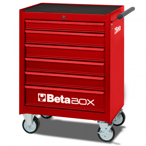 Carrinho para ferramentas com 6 gavetas vermelho - C04-BOX
