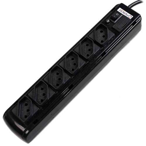 Filtro de linha 6 tomadas 1,1 metro 10A preto - FLK06DABS Filtro de linha 6 tomadas 1,1 metro 10A preto - FLK06DABS