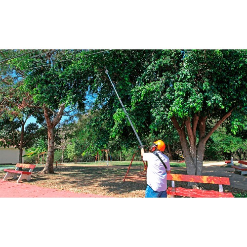 Podador de galhos a gasolina haste telescópica com sabre de 10 Podador de galhos a gasolina haste telescópica com sabre de 10