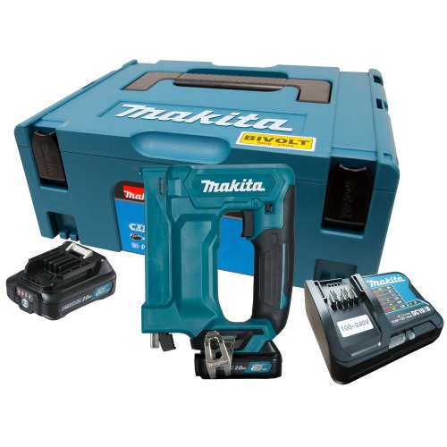 Grampeador a bateria 12 volts com ajuste de profundidade 2 baterias - ST113DSAJ  110V/220V