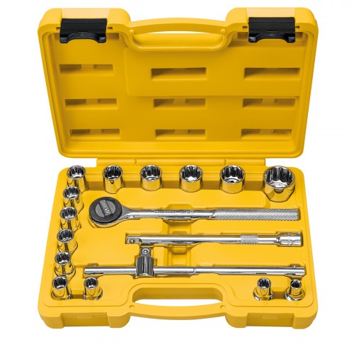 Jogo de soquete estriado 8 a 30 mm encaixe 1/2 Jogo de soquete estriado 8 a 30 mm encaixe 1/2