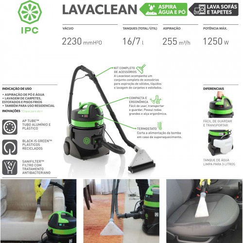 Extratora de carpete e Aspirador 16 litros 1.250 watts - Lavaclean EP116 220V Extratora de carpete e Aspirador 16 litros 1.250 watts - Lavaclean EP116 220V