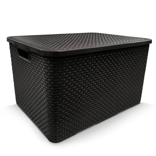 Kit 2 Caixas organizadoras com tampa 40 litros - Rattan