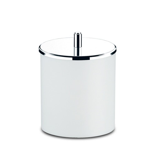 Lixeira pl�stica branca com tampa inox 5,4L Decorline - 3400/202