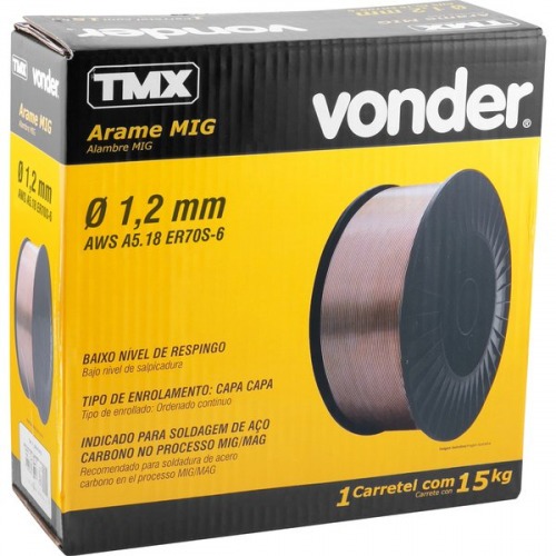 Arame para solda mig s�lido cobreado 1,2 mm rolo com 15 kg 