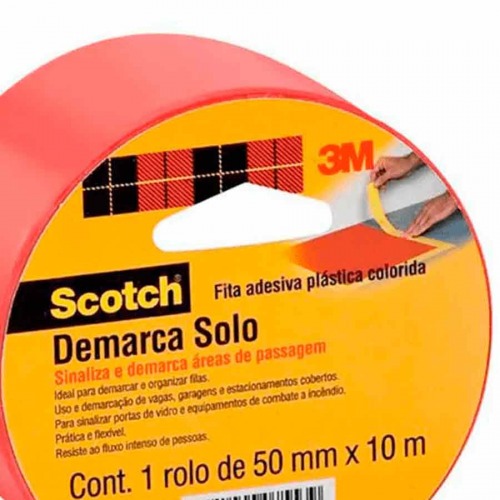 Fita para demarca��o 10 mm x 10 metros vermelha