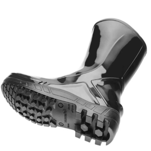 Bota de PVC preta cano m�dio com forro - 110VFLEXF PR