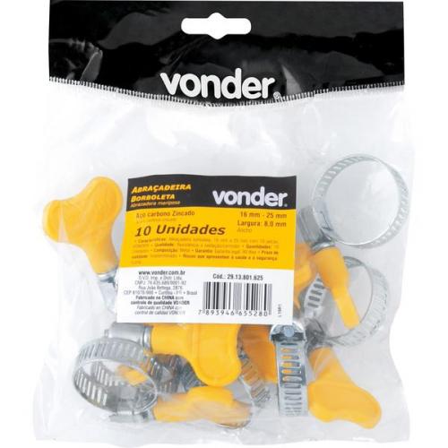 Abraçadeira borboleta 16 a 25mm c/ 10 peças - 2913801625 Abraçadeira borboleta 16 a 25mm c/ 10 peças - 2913801625