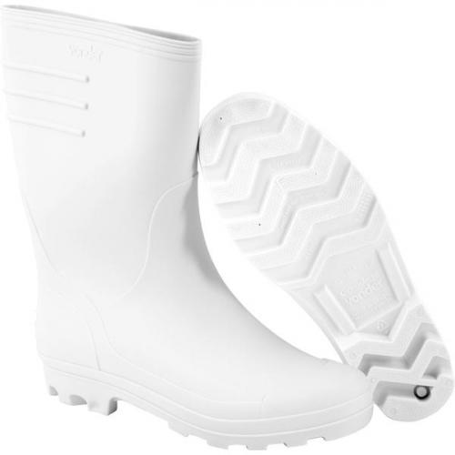 Bota de PVC branca cano m�dio sem forro
