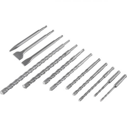 Jogo de brocas ponteiro e talhadeira SDS Plus com 12 pe�as 