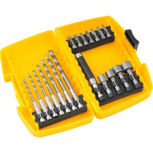 Jogo combinado brocas e bits com 19 peças Jogo combinado brocas e bits com 19 peças