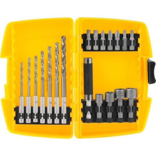 Jogo combinado brocas e bits com 19 peças Jogo combinado brocas e bits com 19 peças