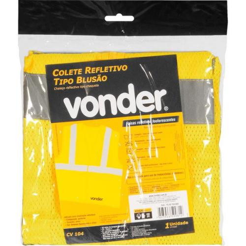 Colete refletivo tipo blusão com bolso e ziper amarelo - CV 104 Colete refletivo tipo blusão com bolso e ziper amarelo - CV 104