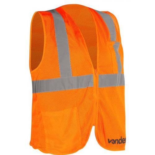 Colete refletivo tipo blus�o com bolso e ziper laranja - CV 105  