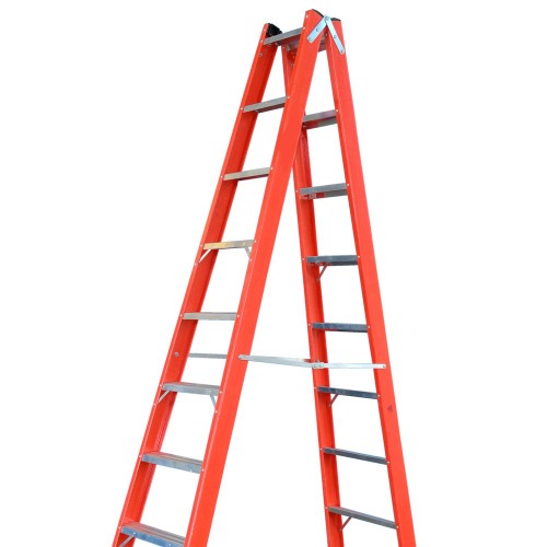 Escada tesoura dupla em fibra de vidro 10 degraus 3,0 m - Profissional Escada tesoura dupla em fibra de vidro 10 degraus 3,0 m - Profissional