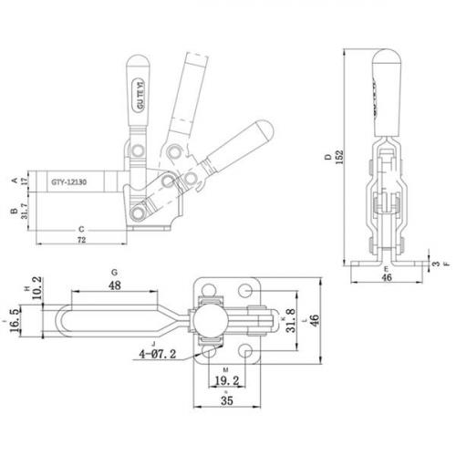 Grampo de aperto rápido vertical - GVV 220 Grampo de aperto rápido vertical - GVV 220