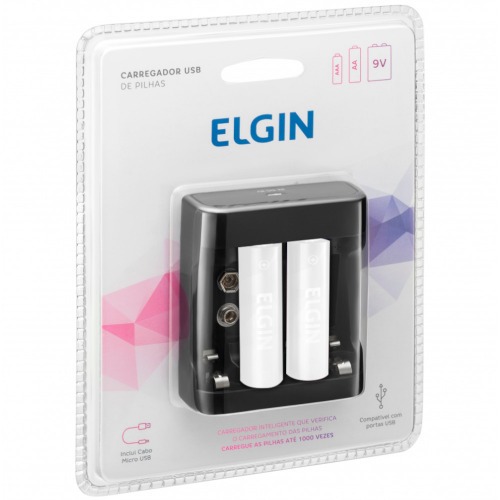 Carregador para pilhas AA/AAA e bateria 9V com cabo USB -SCUSB Carregador para pilhas AA/AAA e bateria 9V com cabo USB -SCUSB