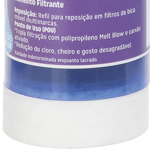 Refil filtrante para purificador de �gua AB40 com rosca longa