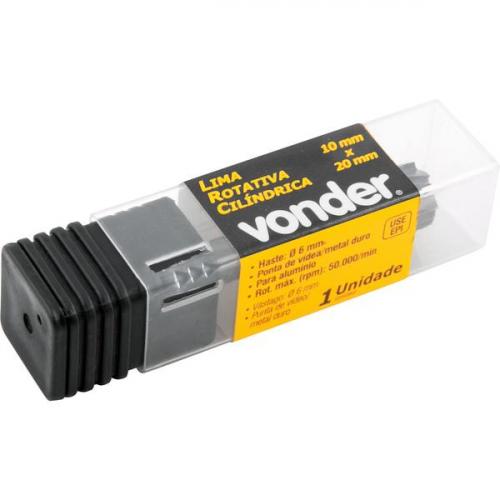 Lima rotativa cil�ndrica para alum�nio 10 x 20 mm com haste 6 mm - 43.12.610.200