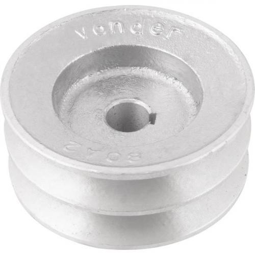 Polia de alum�nio 2 canais perfil A 80 mm com furo de 14 mm - 6677114080