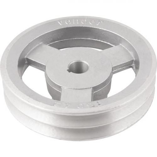 Polia de alum�nio 2 canais perfil A 150 mm com furo de 3/4