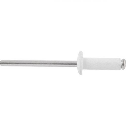 Rebite de repuxo 4,0 mm x 12 mm branco com 100 peças Rebite de repuxo 4,0 mm x 12 mm branco com 100 peças