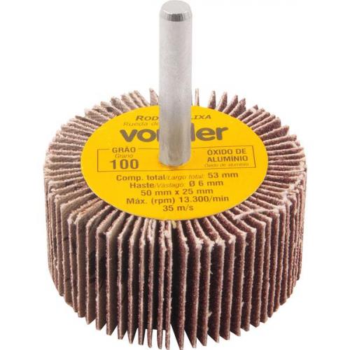 Roda de lixa 50 x 25 mm com haste grão 100 Roda de lixa 50 x 25 mm com haste grão 100