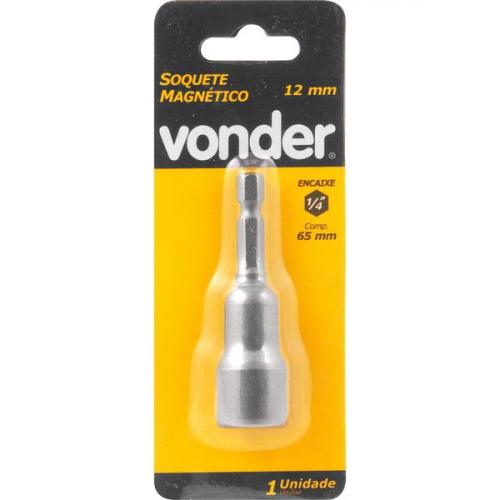 Soquete magnético sextavado 12 mm x 65 mm encaixe 1/4'' - 3039000120 Soquete magnético sextavado 12 mm x 65 mm encaixe 1/4'' - 3039000120