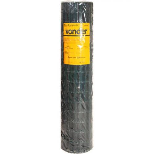 Tela alambrado verde malha 10 x 5 cm fio 2,5 mm com 1,5 x 25 m Tela alambrado verde malha 10 x 5 cm fio 2,5 mm com 1,5 x 25 m