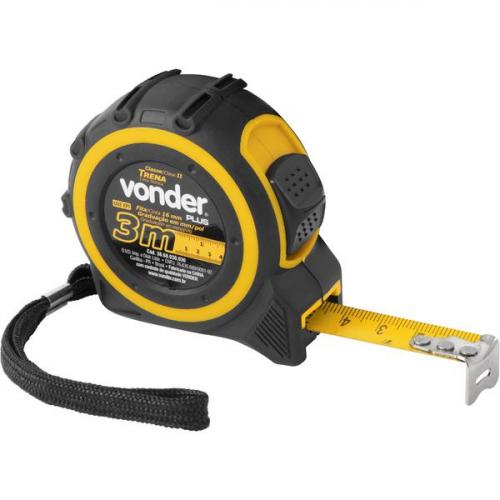 Trena com fita de aço 16 mm x 3 m com trava Trena com fita de aço 16 mm x 3 m com trava