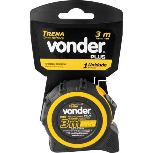 Trena com fita de aço 16 mm x 3 m com trava Trena com fita de aço 16 mm x 3 m com trava