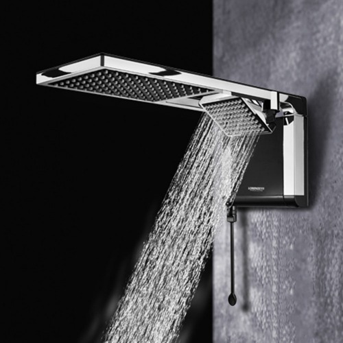 Chuveiro eletr�nico 6800 watts 220V preto cromado - Acqua Duo Ultra