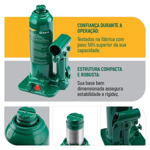 Macaco hidráulico tipo garrafa capacidade de 2 toneladas - 97801A Macaco hidráulico tipo garrafa capacidade de 2 toneladas - 97801A