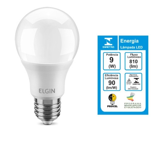 Kit 10 L�mpadas led bulbo 9W 810 l�mens branca morna - A60  110V/220V