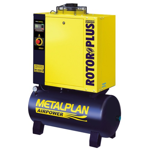 Compressor de ar de parafuso 6 hp 100 litros 8 bar trifásico 380V - Rotor Plus 6 Compressor de ar de parafuso 6 hp 100 litros 8 bar trifásico 380V - Rotor Plus 6
