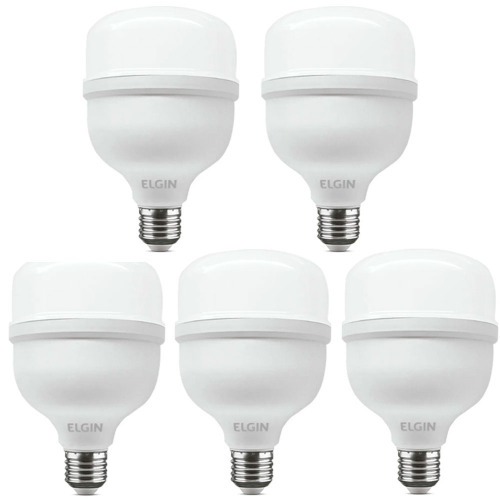 Kit 5 L�mpadas led super bulbo 20W 1680 l�mens branca fria - A80  110V/220V