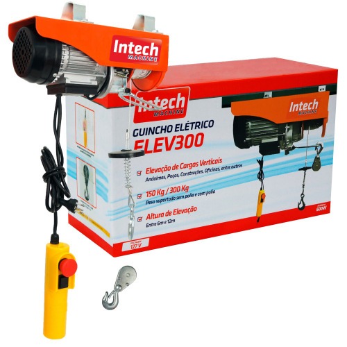 Guincho talha elétrica 150/300 kg elevação até 12 m - ELEV300 220V Guincho talha elétrica 150/300 kg elevação até 12 m - ELEV300 220V